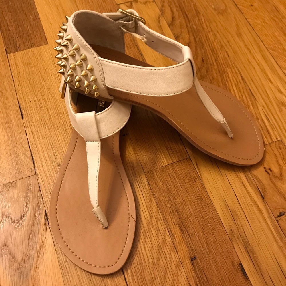 Studded sandals.